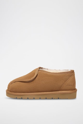 Slip-on fourrés en nubuck Mossy  - Marron