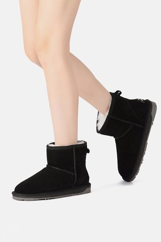 Bottines fourrées en nubuck Emu  - Noir