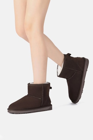 Bottines fourrées en nubuck Emu  - Marron