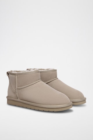 Bottines fourrées en nubuck Finch  - Beige