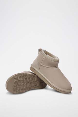 Bottines fourrées en nubuck Finch  - Beige