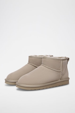 Bottines fourrées en nubuck Finch  - Beige