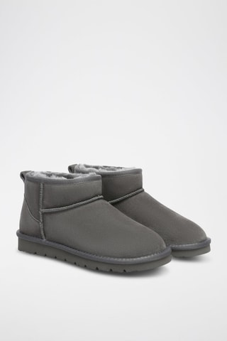 Bottines fourrées en nubuck Finch  - Gris