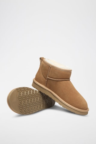 Bottines fourrées en nubuck Finch  - Marron