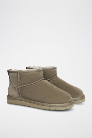 Bottines fourrées en nubuck Finch  - Gris