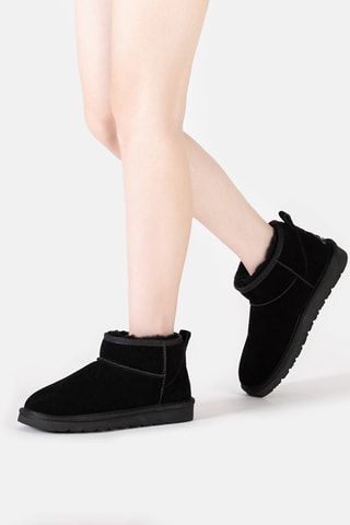 Bottines fourrées en nubuck Finch  - Noir