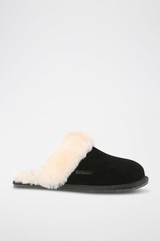 Pantoufles fourrées en nubuck Harrier  - Noir