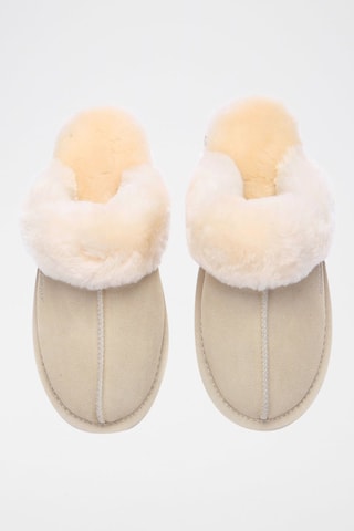 Pantoufles fourrées en nubuck Harrier  - Beige