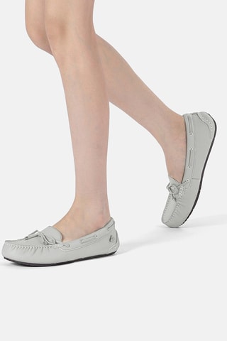 Mocassins en cuir Grebes  - Gris