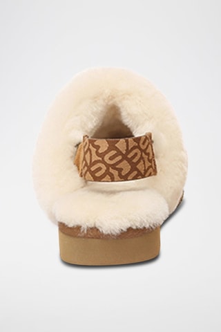 Pantoufles fourrées en nubuck Pelican  - Marron