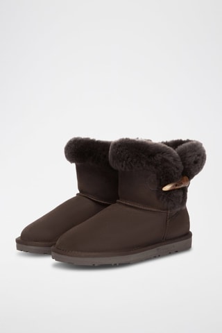 Bottines fourrées en nubuck Robin  - Marron