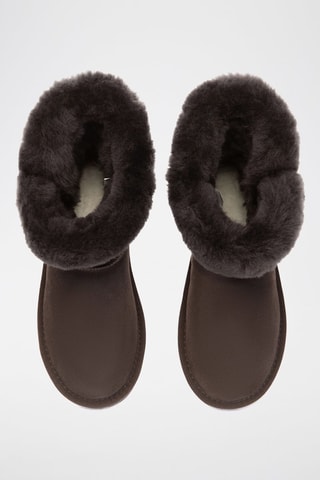 Bottines fourrées en nubuck Robin  - Marron