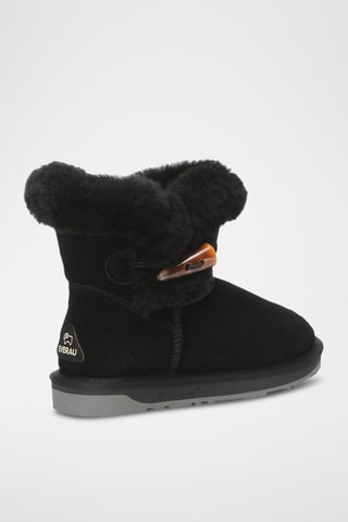 Bottines fourrées en nubuck Robin  - Noir