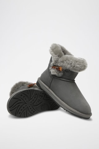 Bottines fourrées en nubuck Robin  - Gris
