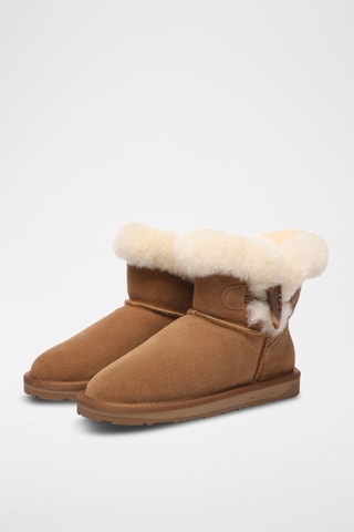 Bottines fourrées en nubuck Robin  - Marron