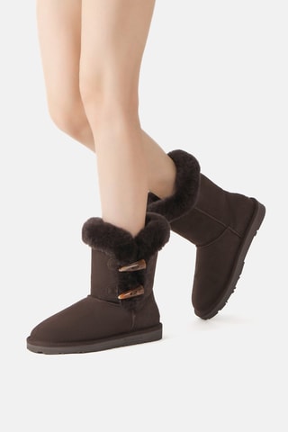 Bottines fourrées en nubuck Stork  - Marron