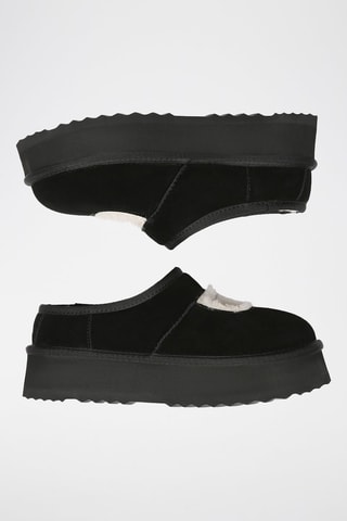 Babies fourrées plateformes en nubuck Plumed  - Noir