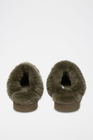 Pantoufles fourrées en nubuck Raven  - Vert