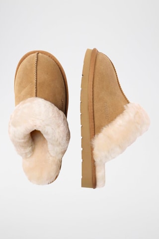 Pantoufles fourrées en nubuck Raven  - Marron