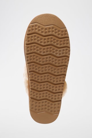 Pantoufles fourrées en nubuck Raven  - Marron