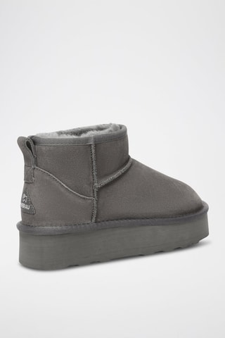 Bottines fourrées plateformes en nubuck Heron  - Gris