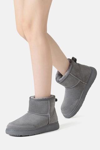 Bottines fourrées en nubuck Rosella  - Gris et rose