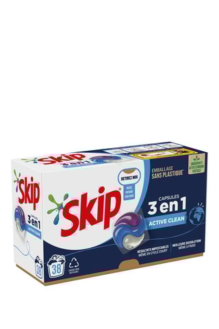 Lessive capsules Skip 3-en-1 Active Clean - 38 lavages
