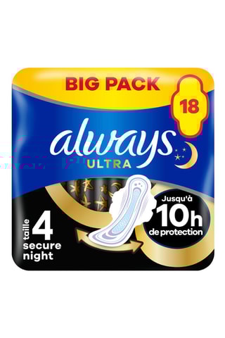 3 x 18 serviettes hygiéniques Always ultra - Secure night - Taille 4