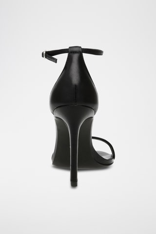 Sandales à talons en cuir de mouton - Noir