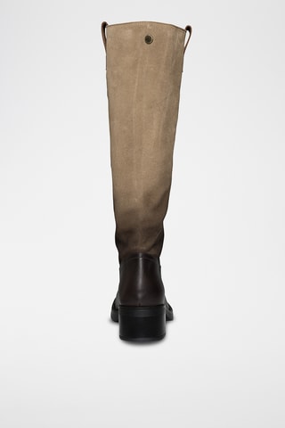 Bottes en nubuck - Taupe et marron