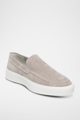 Mocassins en nubuck - Gris clair