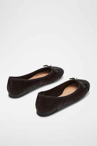 Ballerines en cuir - Noir et marron foncé