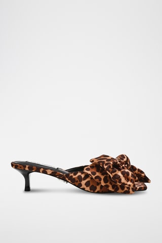 Mules à talons en satin - Marron