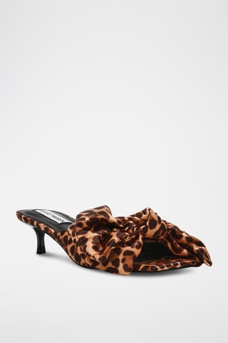 Mules à talons en satin - Marron