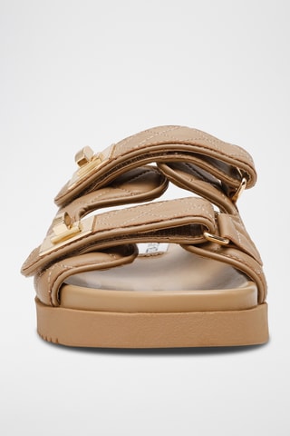 Mules en cuir - Marron clair