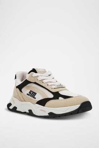 Baskets plateformes en nubuck - Noir