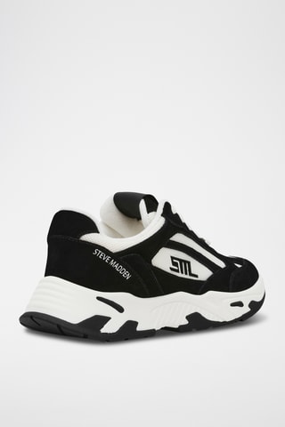 Baskets plateformes en nubuck - Noir