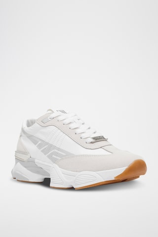 Baskets plateformes en nubuck - Blanc