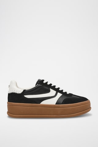 Baskets plateformes en nubuck - Noir