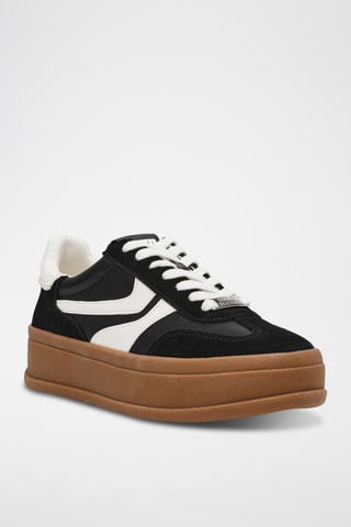 Baskets plateformes en nubuck - Noir