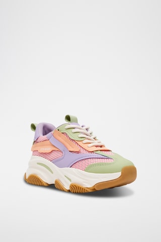 Baskets plateformes - Vert d'eau et violet