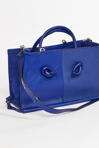 Sac à main en cuir Shopping - Bleu roi