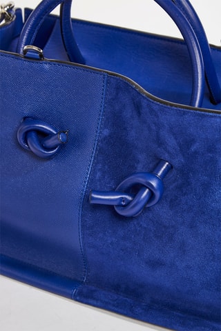 Sac à main en cuir Shopping - Bleu roi