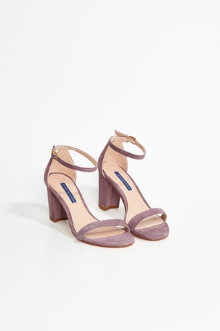 Sandales à talons en cuir de chèvre Nearly - Mauve