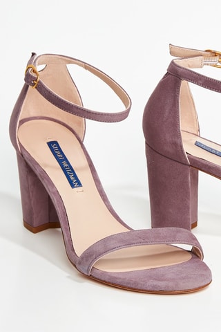 Sandales à talons en cuir de chèvre Nearly - Mauve