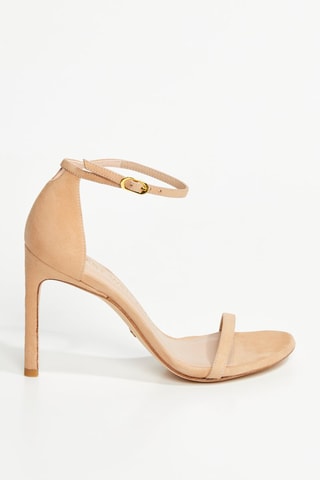Sandales à talons en cuir de chèvre Nudistsong - Beige