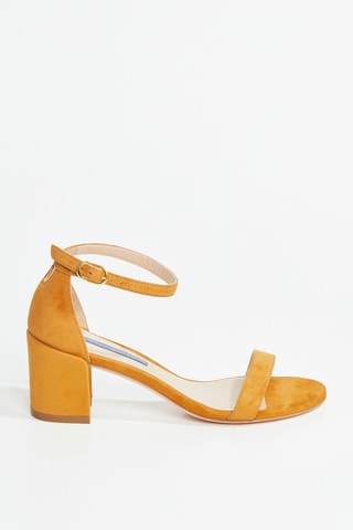 Sandales à talons en cuir de chèvre Simple - Orange