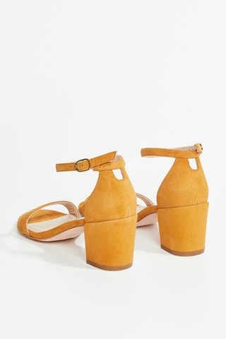 Sandales à talons en cuir de chèvre Simple - Orange