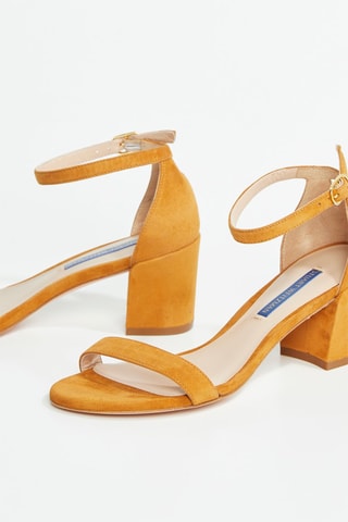 Sandales à talons en cuir de chèvre Simple - Orange