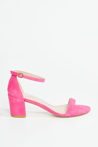 Sandales à talons en cuir de chèvre nubuck Simple - Rose
